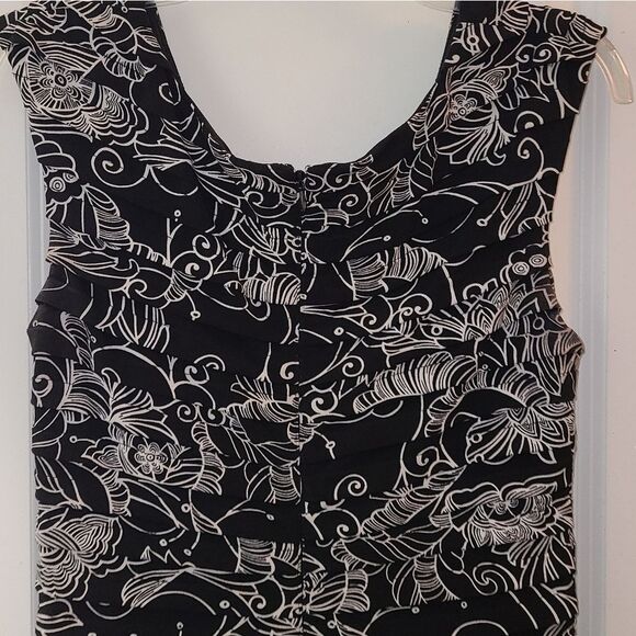 London Times Tiered Stretch Contrast Floral Sheath Dress - Picture 9 of 9